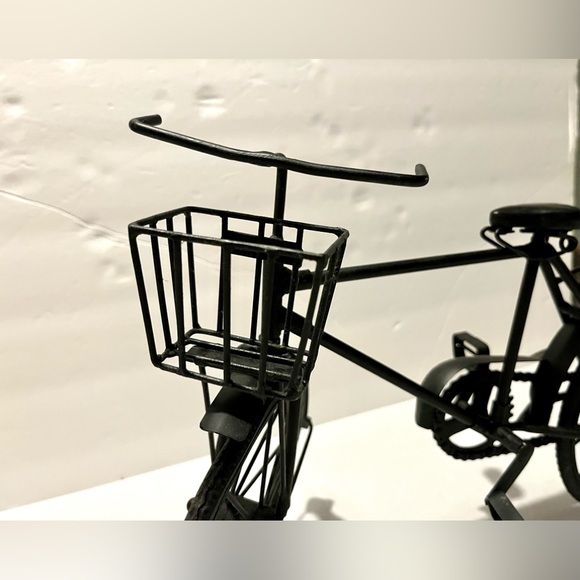 Metal Bicycle Stand Alone Art Decor Black Iron Bike Sculpture 19"x11" - Picture 10 of 11